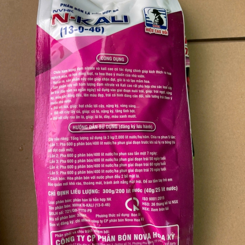N-KALI (13-0-46) – KÍCH THÍCH RA HOA ĐỒNG LOẠT, NUÔI TRÁI TO – CHẮC – ĐẸP
