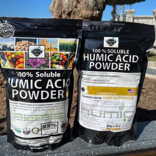HUMIC ACID POWDER 100% SOLUBLE – HUMI (K) POWDER Kích thích bộ rễ phát triển mạnh, ra nhiều rễ tơ, tăng khả năng hút phân bón