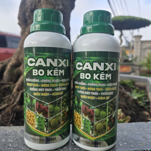 Phân Bón Mới CANXI BO KẼM Chai 500ml - Chắc Cuống, Đậu Trái, Chống Rụng Bông Trái Khai, Hạn Chế Nứt Thối Trái