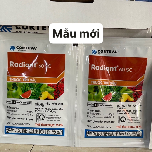 (SÂU) Radiant 60SC 15ml (Spinetoram) Thuốc trừ sâu sinh học cao cấp trừ bọ trĩ, sâu tơ, sâu cuốn lá-năm bưu