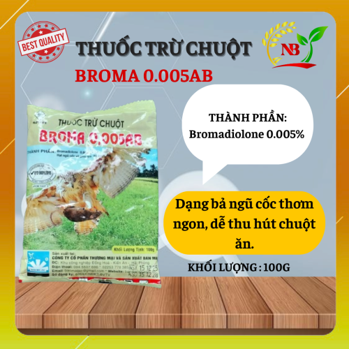 BROMA 0.005AB – Thuốc Trừ Chuột Hiệu Quả, Diệt Chuột Chỉ Sau Một Lần Ăn