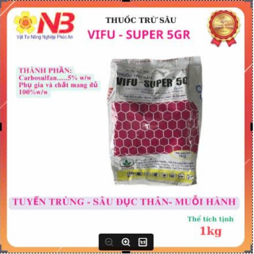 Thuốc trừ sâu Vifu Super 5GR 1kg Diệt tuyến trùng Sâu đục thân Muỗi hành
